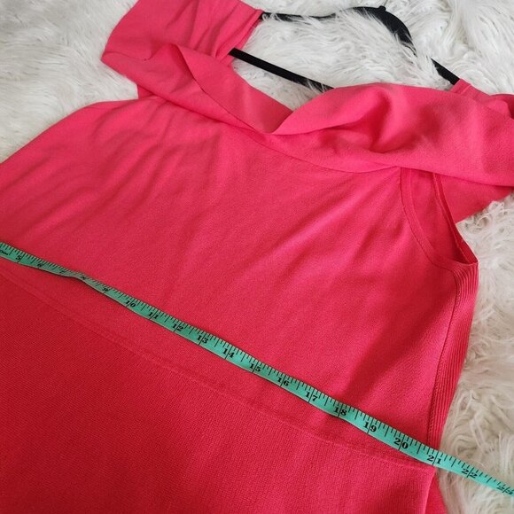 Eliza J Off the Shoulder Dress Plus Size 3X Magenta Ruffle Fit & Flare Midi - Picture 6 of 14